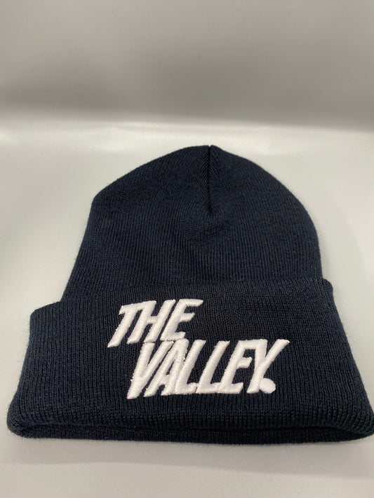 BLACK W/ WHITE "THE VALLEY" BEANIE